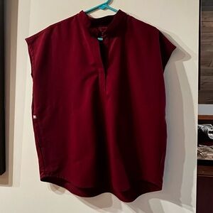 Figs Women's Burgundy Rafaela top